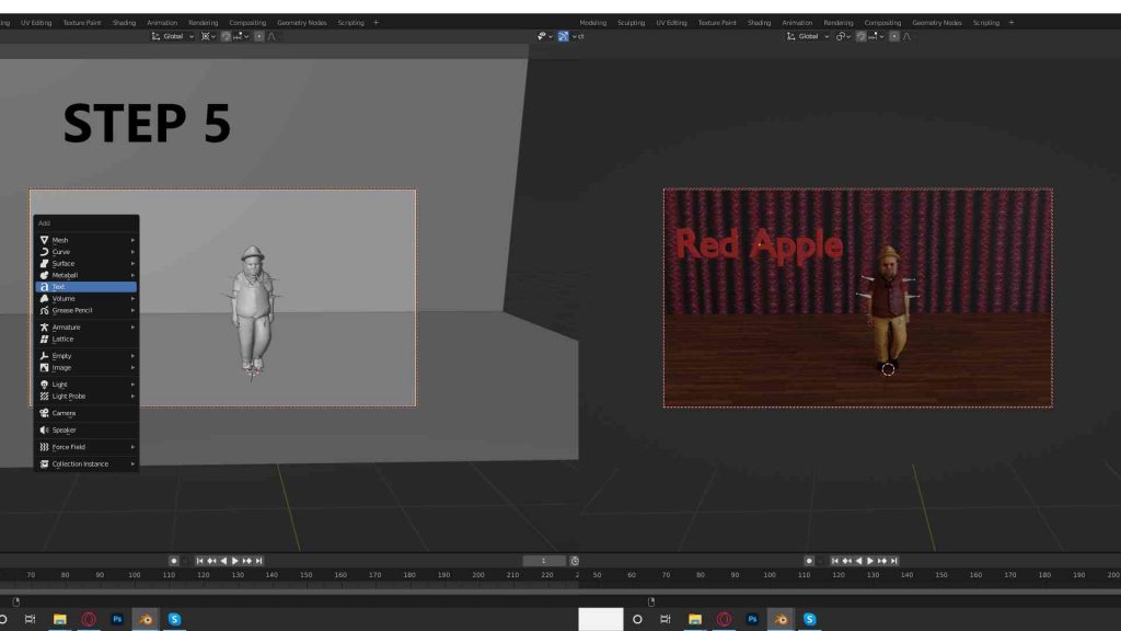 create an animated video on blender step 5